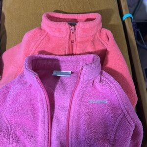 Lot of 2 Columbia zip-up fleece. Sz. 12-18 months.